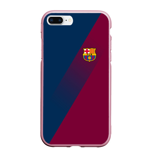 Чехол для iPhone 7Plus/8 Plus матовый FC Barcelona Barca ФК Барселона, цвет розовый