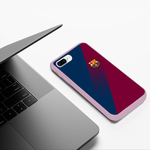 Чехол для iPhone 7Plus/8 Plus матовый FC Barcelona Barca ФК Барселона, цвет розовый - фото 5