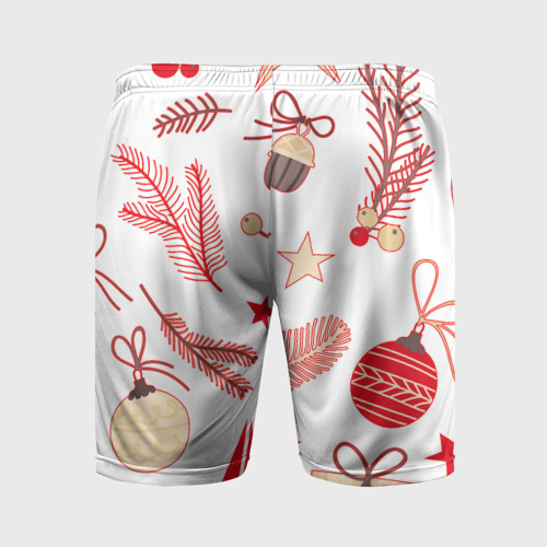 Мужские шорты спортивные Новогодняя текстура, цвет 3D печать - фото 2