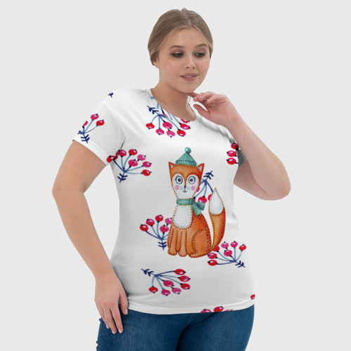 Женская футболка 3D Лисичка, цвет 3D печать - фото 6