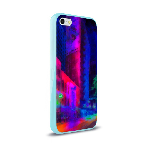 Чехол для iPhone 5/5S глянцевый Neon city Фото 01 Чехол для iPhone 5/5S глянцевый Neon city Фото 01