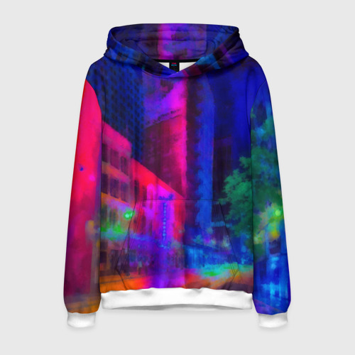 Мужская толстовка 3D Neon city Фото 01 Мужская толстовка 3D Neon city Фото 01