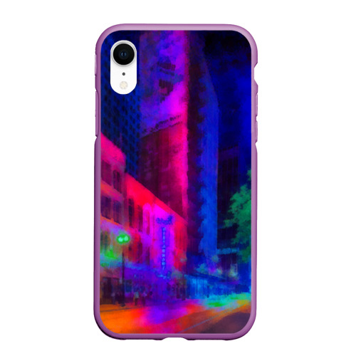 Чехол для iPhone XR матовый Neon city Фото 01 Чехол для iPhone XR матовый Neon city Фото 01