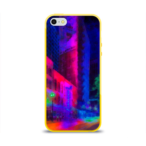 Чехол для iPhone 5/5S глянцевый Neon city Фото 01 Чехол для iPhone 5/5S глянцевый Neon city Фото 01