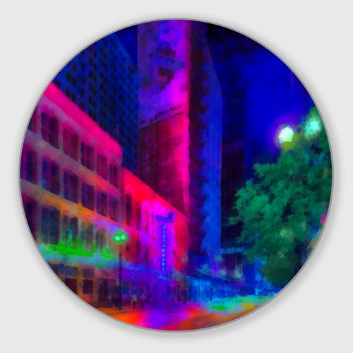 Коврик для мышки круглый Neon city Фото 01 Коврик для мышки круглый Neon city Фото 01