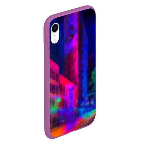 Чехол для iPhone XR матовый Neon city Фото 01 Чехол для iPhone XR матовый Neon city Фото 01