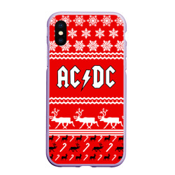 Чехол для iPhone XS Max матовый Праздничный AC/DC