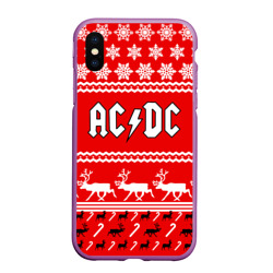 Чехол для iPhone XS Max матовый Праздничный AC/DC