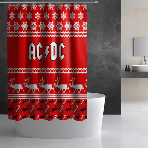 Штора 3D для ванной Праздничный AC/DC - фото 3