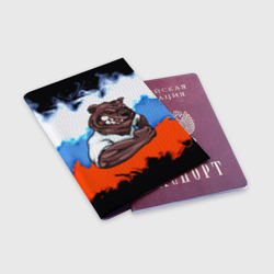 Обложка для паспорта матовая кожа Медведь - фото 2