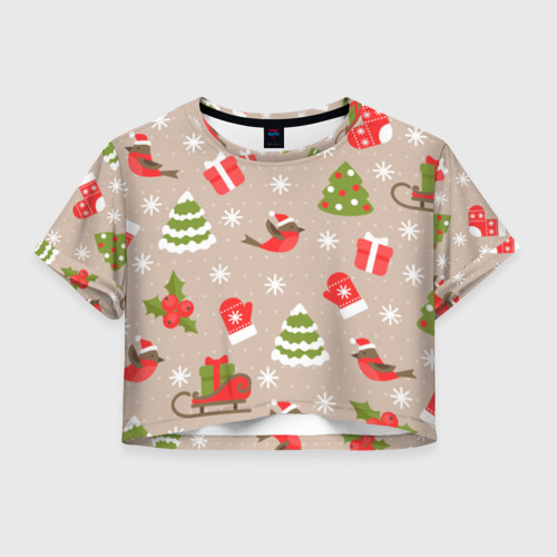 Женская футболка Cropp-top К нам стучится Новый год! Фото 01 Женская футболка Cropp-top К нам стучится Новый год! Фото 01