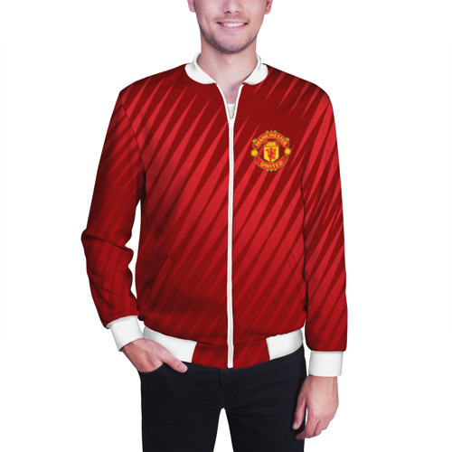 Мужской бомбер 3D Manchester United Sportwear, цвет белый - фото 3