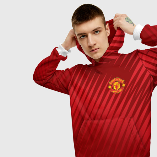 Мужская толстовка 3D Manchester United Sportwear, цвет белый - фото 5