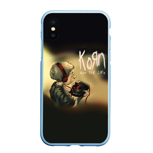 Чехол для iPhone XS Max матовый Korn, got the life, цвет голубой