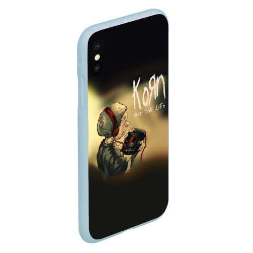 Чехол для iPhone XS Max матовый Korn, got the life, цвет голубой - фото 3