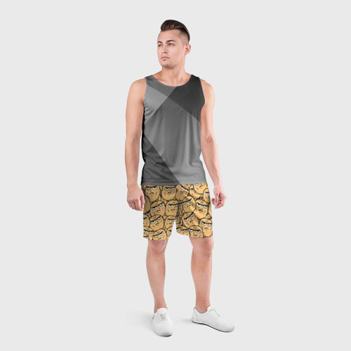 Мужские шорты спортивные MEME DETERMINED NOT OKAY, цвет 3D печать - фото 4