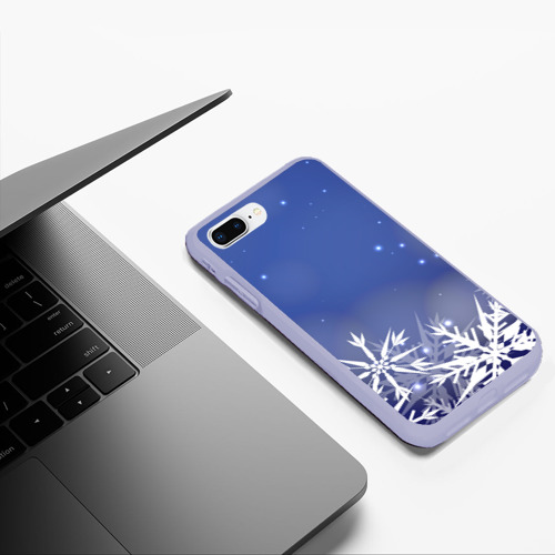 Чехол для iPhone 7Plus/8 Plus матовый Зима, цвет светло-сиреневый - фото 5
