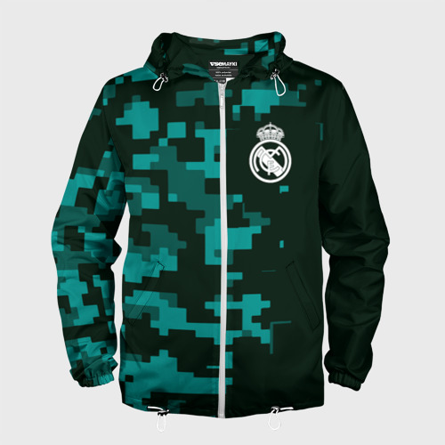 Мужская ветровка 3D Real Madrid 18 Military Sport , цвет белый