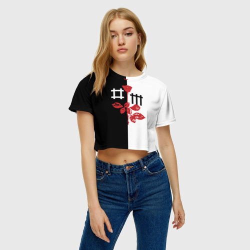 Женская футболка Crop-top 3D Depeche Mode, цвет 3D печать - фото 3