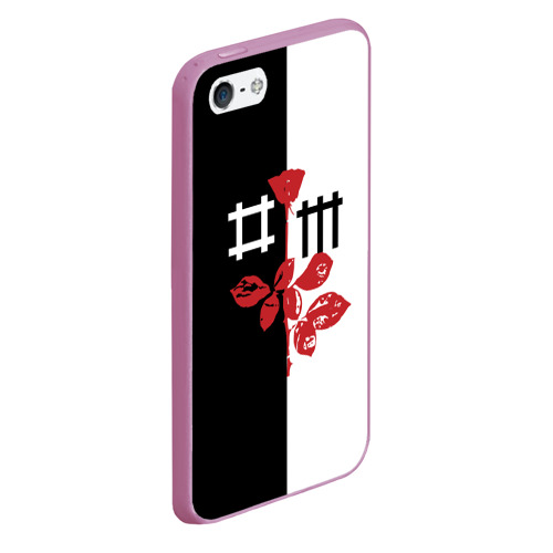 Чехол для iPhone 5/5S матовый Depeche Mode, цвет розовый - фото 3