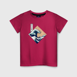 Детская футболка хлопок Большая волна в Канагаве