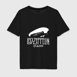 Мужская футболка хлопок Oversize Led Zeppelin дирижабль