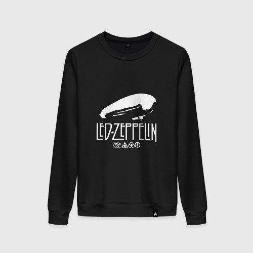 Женский свитшот хлопок Led Zeppelin дирижабль, цвет черный