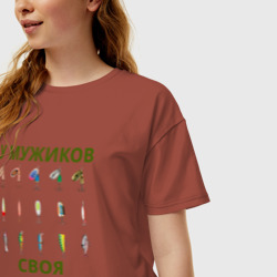 Женская футболка хлопок Oversize Мужская бижутерия - фото 2