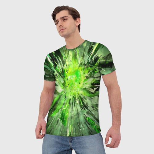 Мужская футболка 3D Кристальная абстракция, цвет 3D печать - фото 3