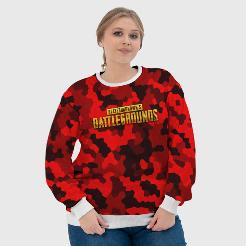 Женский свитшот 3D PUBG Red Military, цвет 3D печать - фото 6