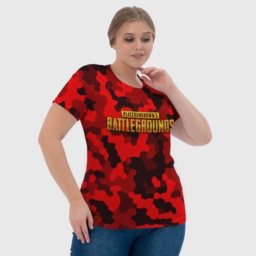 Женская футболка 3D PUBG Red Military, цвет 3D печать - фото 6