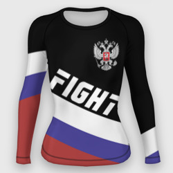 Женский рашгард 3D Fight Russia герб и флаг