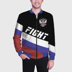Мужской бомбер 3D Fight Russia герб и флаг - фото 2
