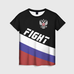 Женская футболка 3D Fight Russia герб и флаг