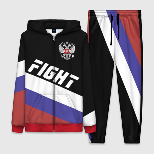 Женский костюм 3D Fight Russia герб и флаг, цвет красный