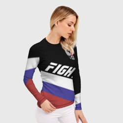 Женский рашгард 3D Fight Russia герб и флаг - фото 2