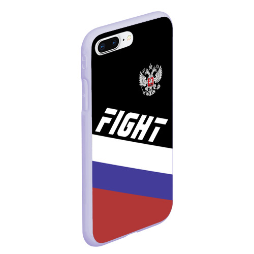 Чехол для iPhone 7Plus/8 Plus матовый Fight Russia герб и флаг, цвет светло-сиреневый - фото 3