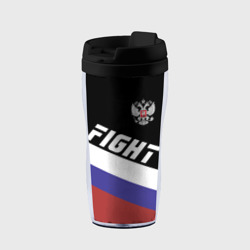 Термокружка-непроливайка Fight Russia герб и флаг
