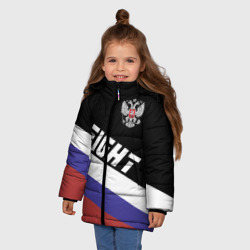 Зимняя куртка для девочек 3D Fight Russia герб и флаг - фото 2