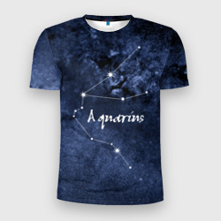 Мужская футболка 3D Slim Водолей Aquarius