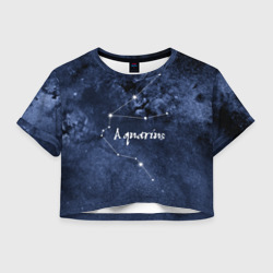 Женская футболка Crop-top 3D Водолей Aquarius