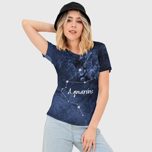 Женская футболка 3D Slim Водолей Aquarius, цвет 3D печать - фото 3