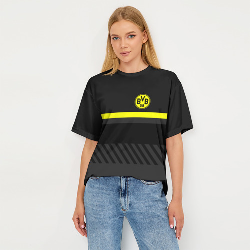 Женская футболка oversize 3D Borussia Боруссия, цвет 3D печать - фото 5