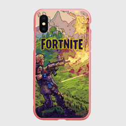 Чехол для iPhone XS Max матовый Fortnite Королевская битва