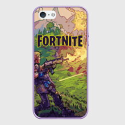 Чехол для iPhone 5/5S матовый Fortnite Королевская битва