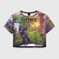 Женская футболка Crop-top 3D Fortnite Королевская битва