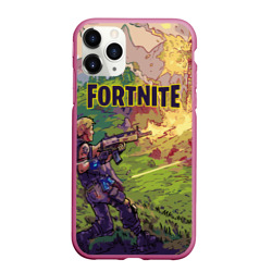 Чехол для iPhone 11 Pro Max матовый Fortnite Королевская битва