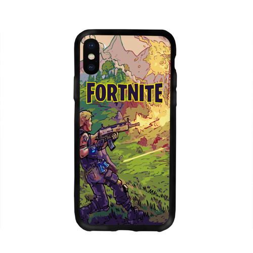 Чехол для Apple iPhone X силиконовый глянцевый Fortnite Королевская битва Фото 01 Чехол для Apple iPhone X силиконовый глянцевый Fortnite Королевская битва Фото 01