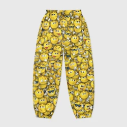 Женские джоггеры оверсайз 3D Веселые смайлики - много ликий паттерн