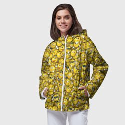 Женская ветровка 3D Веселые смайлики - много ликий паттерн - фото 2